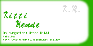 kitti mende business card